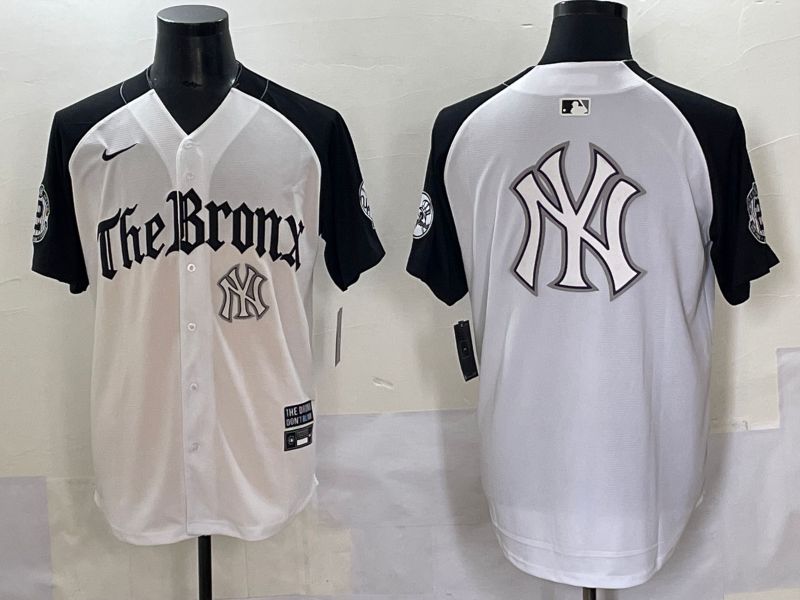 Men 2025 New York Yankees Blank White black Five generations Joint Name Nike MLB Jersey style 62340